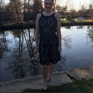 Navy & Cream Halter Dress